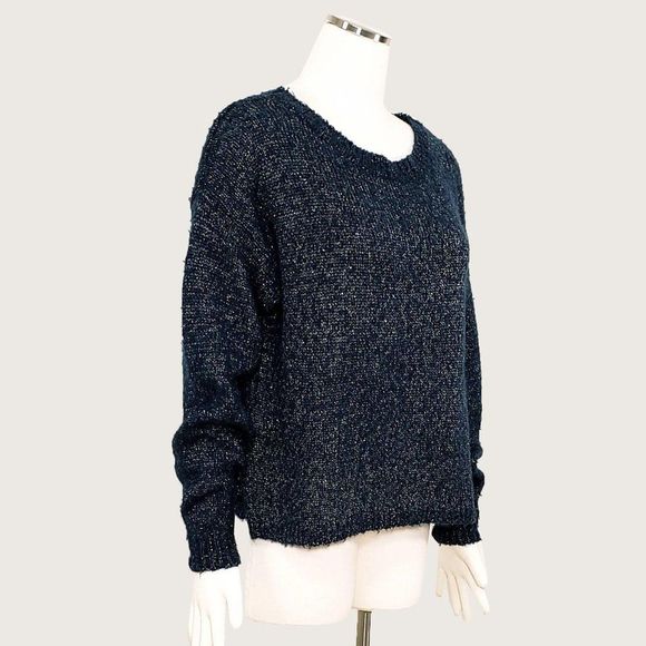 Joie Blue Knit Metallic Sweater - Picture 4 of 9